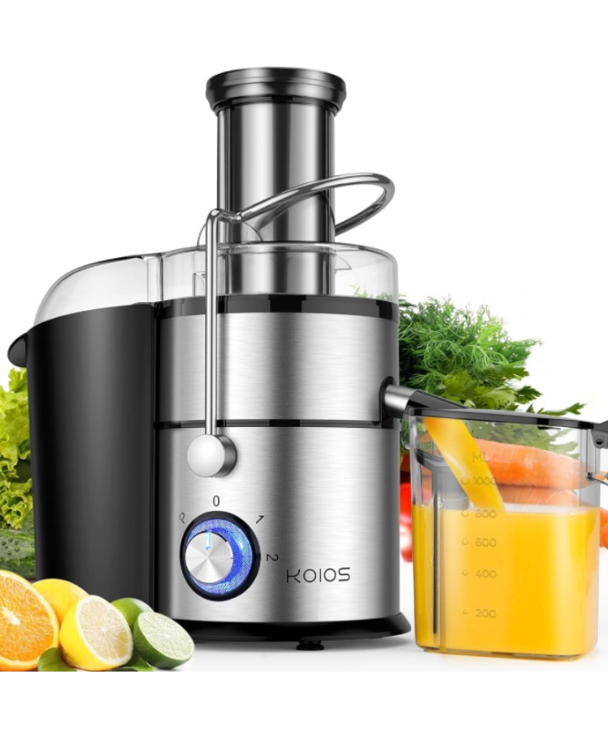 Photo 1 of 1300W KOIOS Centrifugal Juicer Machines, Juice Extractor with Extra Large 3inch Feed Chute, Full Copper Motor, Titanium-Plated Filter, High Juice Yield, 3 Speeds Mode,Easy to Clean with Brush,BPA-Free