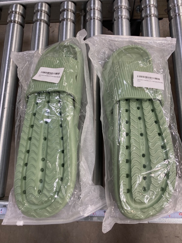 Photo 1 of *BUNDLE ITEMS 2 PACK* Cloud Slides for Women and Men, Soft Cloud Slippers, Massage Black Bubble Slides Easy Clean Thick Sole Non-slip Pillow Slippers, Shower, Swimming, Beach, Indoor and Outdoor Pillow Slides 10-11 Women/8.5-9.5 Men Green