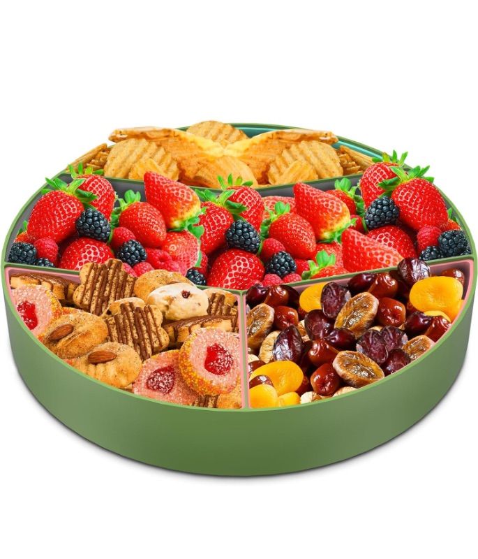 Photo 1 of *BUNDLE ITEMS 2 PACK* Serving Tray,2-in-1 Removable Divided Serving Dish Tray and Snack Bowl Appetizer Tray Food Grade Silicone Divided Relish Dish, Relish Tray, Serving Bowls for Parties, Platter for Fruit, Candy, Snacks