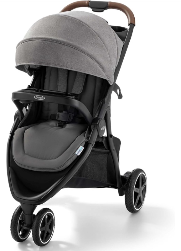 Photo 1 of Graco Outpace LX All-Terrain 3-Wheel Baby Stroller, Cohen €” Compatible for Travel System, Easy One-Hand Fold, in-Seat Suspension for Comfortable Ride, Never-Flat Rubber Tires