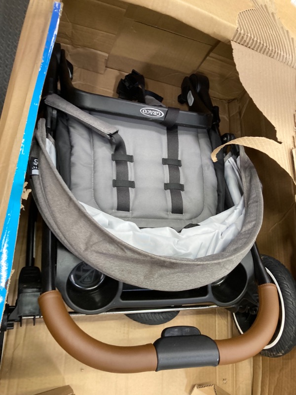 Photo 3 of Graco Outpace LX All-Terrain 3-Wheel Baby Stroller, Cohen €” Compatible for Travel System, Easy One-Hand Fold, in-Seat Suspension for Comfortable Ride, Never-Flat Rubber Tires