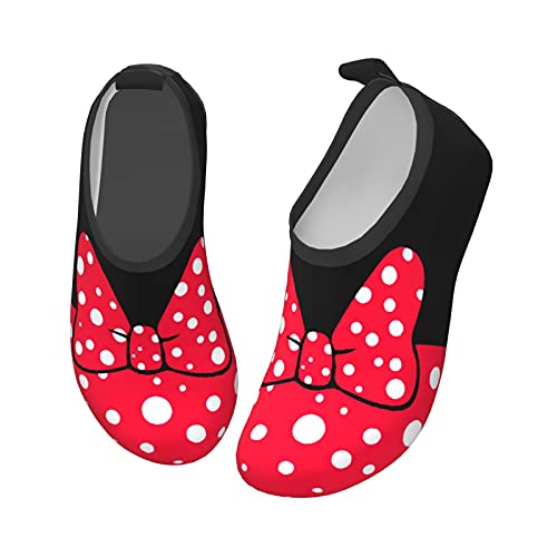 Photo 1 of *BUNDLE ITEMS* Fashion Kawaii Red Bow Polka Dot Water Shoes for Boys and Girls, Kid Quick Dry Non-Slip Water Skin Barefoot Sports Shoes Aqua Socks for Beach Swim Surf Yoga Exercise