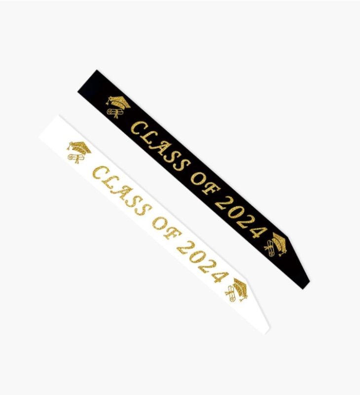 Photo 1 of *BUNDLE ITEMS 2 PACK* Class of 2024 Sash,Graduation Sash,2PCS,Graduation Party Supplies,Graduation Party Sash Decoration,Graduate Party Supplies Sash