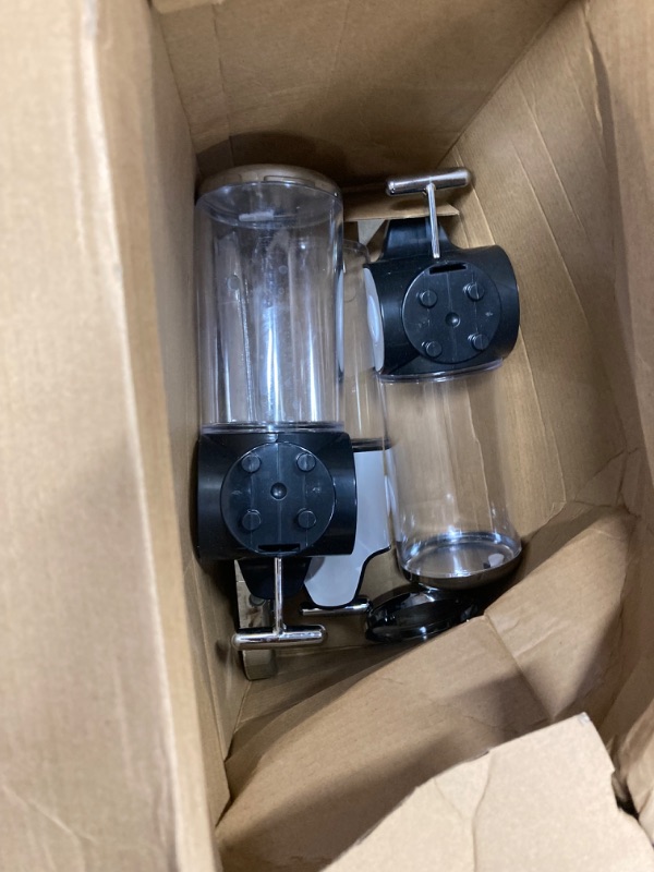 Photo 1 of 3 in 1 Chamber Wall Mounted Bathroom Shower Pump Dispenser and Organizer,with Waterproof Label-Holds Shampoo,Conditioner,Shower Gel,for Bathroom Hotel,Non-drilled Wall Distributor(Colourless) 3 Colourless