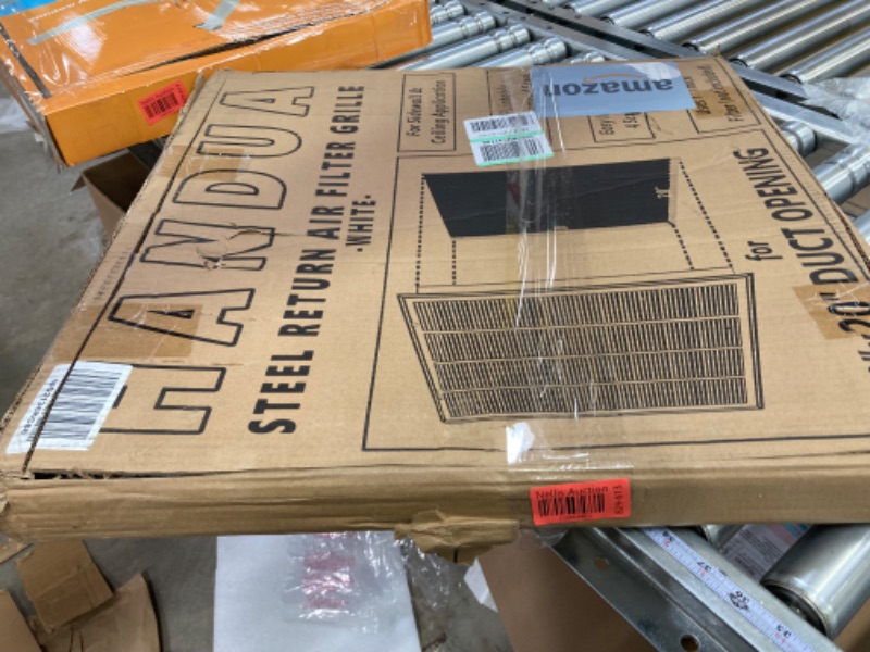 Photo 3 of 20"W x 20"H [Duct Opening Measurements] Steel Return Air Filter Grille [Removable Door] for 1-inch Filters | Vent Cover Grill, White | Outer Dimensions: 22 5/8"W X 22 5/8"H for 20x20 Duct Opening Duct Opening style: 20 Inchx20 Inch