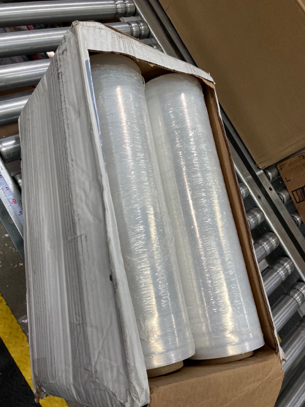 Photo 4 of PackageZoom 4 Rolls 18" x 1500 Ft Stretch Wrap Heavy Duty, Industrial Strength Shrink Wrap, 55 Gauge High Performance Stretch Film Replaces 80 Gauge Low Films, Clear Hand Stretch Wrap 18" wide x 1500 ft x 4 Rolls