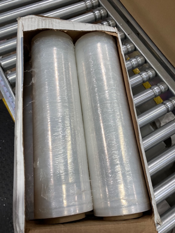 Photo 2 of PackageZoom 4 Rolls 18" x 1500 Ft Stretch Wrap Heavy Duty, Industrial Strength Shrink Wrap, 55 Gauge High Performance Stretch Film Replaces 80 Gauge Low Films, Clear Hand Stretch Wrap 18" wide x 1500 ft x 4 Rolls