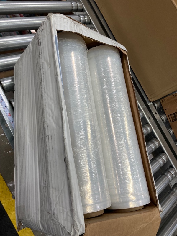 Photo 3 of PackageZoom 4 Rolls 18" x 1500 Ft Stretch Wrap Heavy Duty, Industrial Strength Shrink Wrap, 55 Gauge High Performance Stretch Film Replaces 80 Gauge Low Films, Clear Hand Stretch Wrap 18" wide x 1500 ft x 4 Rolls