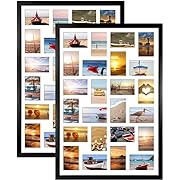 Photo 1 of HORLIMER 2 Pack 4x6 Picture Frames Collage with 24 Openings, Multi Photo Frame for Wall Hanging, Black