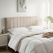 Photo 1 of  Queen Headboard - Easy Assemble Channel Stitched Headboard Queen Size - Wall Mounted Headboard with 3D Soundproof Wall Panels Peel & Stick Floating Headboards for Queen Size Bed - Beige