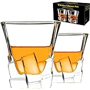 Photo 1 of 2  pack  Whiskey Glasses Set of 2, 10 OZ Old Fashioned Cocktail Glass, Whiskey Glasses, Bourbon Glasses, Glasses for Scotch, Liquor Vodka, Bourbon, Whiskey Gifts for Men, Husband, Boyfriend