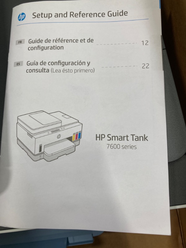 Photo 3 of only for piece it has liquid ink   HP Smart -Tank 7602 Wireless All-in-One Cartridge-free Ink Printer, up to 2 years of ink included, mobile print, scan, copy, fax, auto doc feeder, featuring an app-like magic touch panel (28B98A),Blue