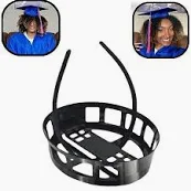 Photo 1 of 4 pack 2024 New Adjustable Graduation Cap Headband, Graduation Hat Holder,Secure Your Grad Cap and Your Hairstyle - Graduation Cap Headband Insert, Grad Cap Insert Black