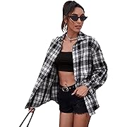 Photo 1 of 2 pack SweatyRocks Women's Plaid Button Front Long Sleeve High Low Shirt Blouse Top1 small 1 large