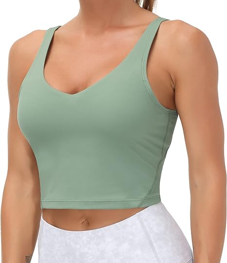 Photo 1 of THE GYM PEOPLE Womens' Sports Bra Longline Wirefree Padded with SMALL Support