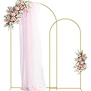 Photo 1 of Fomcet Metal Arch Backdrop Stand Set of 2 Gold Wedding Arch Stand 7.2FT & 6FT Arched Backdrop Frame for Birthday Party Baby Shower Graduation Ceremony Decoration