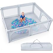 Photo 1 of ANGELBLISS Baby Playpen, Extra Large Playard, Indoor & Outdoor Kids Activity Center with Anti-Slip Base, Sturdy Safety Play Yard with Breathable Mesh, Kid's Fence for Infants Toddlers(Grey,71”x59”)