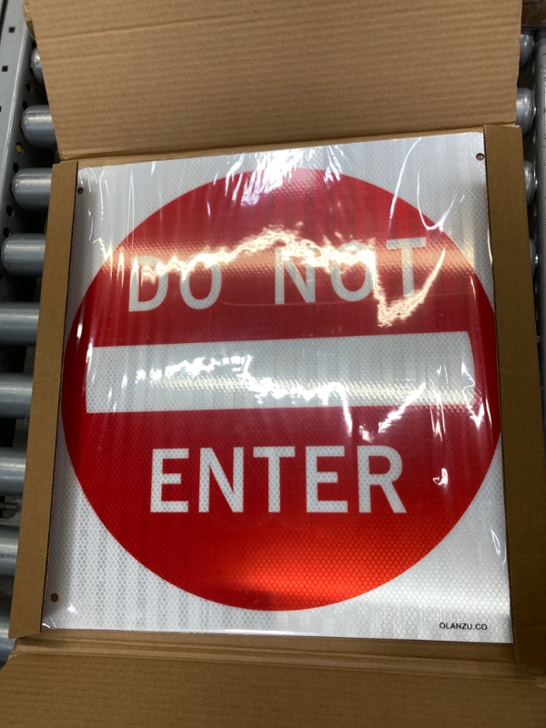 Photo 1 of 1 Pack Do Not Enter Signs 18x18-60 mil High Intensity Prismatic Aluminum - Honeycomb Reflective - Rust Free Metal - Fade Resistant Do Not Enter Signs Outdoor 18x18 Inches - 1 Pack