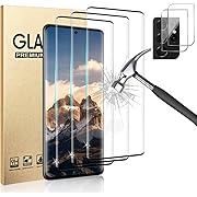 Photo 1 of  Galaxy S21 Ultra Glass Screen Protector and 2 Pack Camera Lens Protector, Fingerprint Unlock, 3D Full Coverage, 9H Tempered Glass Scratch Resistant, for Samsung Galaxy S21 Ultra 5G 6.8 Inch