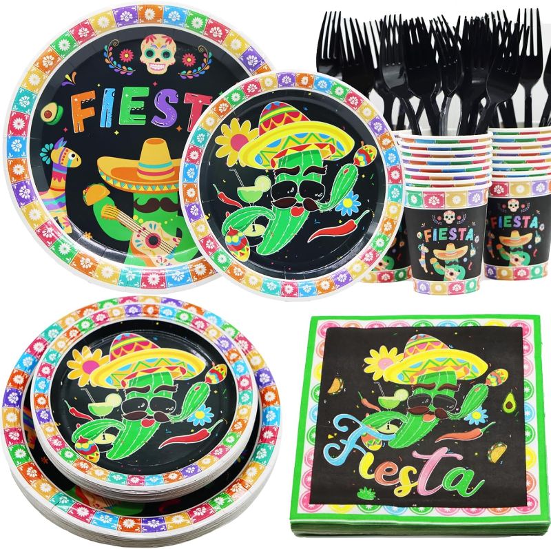 Photo 1 of 
Decodinli Fiesta Party Supplies Serves 20, Fiesta Plates and Napkins, Cinco de Mayo Party Decorations, Cinco de Mayo Fiesta Plates, Fiesta Me