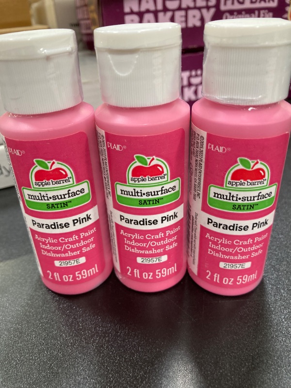 Photo 2 of Apple Barrel Multi Surface Acrylic Paint, 2 oz, Paradise Pink 2 Fl Oz//3 PACK