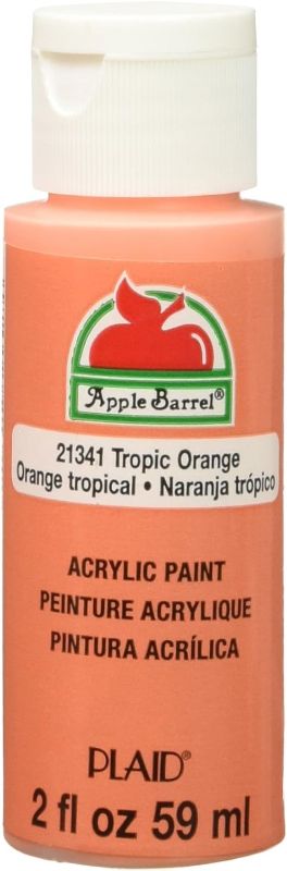 Photo 1 of Apple Barrel Acrylic Paint in Assorted Colors (2 Ounce), E Matte Tropic Orange Matte Tropic Orange 2 Fl Oz (Pack of 1)