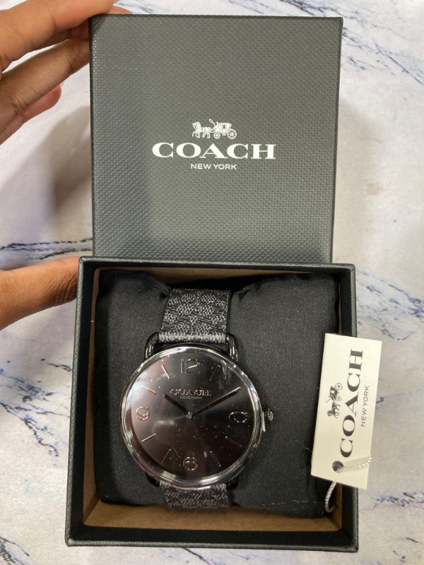 Photo 2 of **SEE PHOTOS FOR COLOR**Coach Elliot Women's Watch - 2H Quartz Watch with Signature C Canvas Strap - Water Resistant 3 ATM/30 Meters - Trendy Minimalist Design for Everyday Wear - 36mm//ALL BLACK
