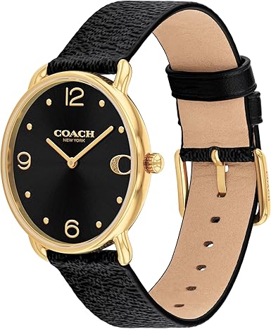 Photo 1 of **SEE PHOTOS FOR COLOR**Coach Elliot Women's Watch - 2H Quartz Watch with Signature C Canvas Strap - Water Resistant 3 ATM/30 Meters - Trendy Minimalist Design for Everyday Wear - 36mm//ALL BLACK
