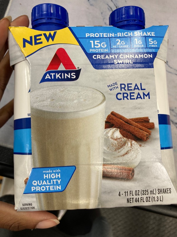 Photo 3 of ***(Exp: 8/19/2024)***
Atkins Cinnamon Swirl Nutritional Shakes - 44 fl oz/4pk