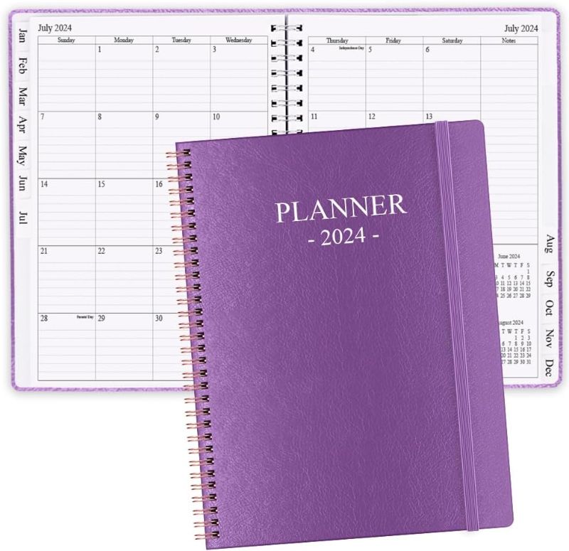 Photo 1 of 2024 Planner - Large 2024 Weekly & Monthly Planner, 8.5" X 11" Planner 2024 from January 2024 - December 2024, Perfect to Organize Your Daily Life, Purple