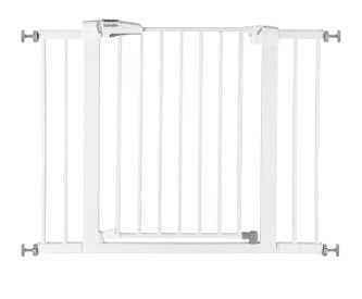 Photo 1 of BABELIO 27-40" Auto Close Baby Safety Gate, No Drilling Pressure Mounted Dog Gate for Stairs, Doorways, Outdoor (White)
