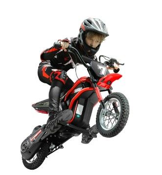 Photo 1 of 24V Electric Dirt Bike, Neche 350W Powered Ride on Motorcycle,Electric Motorcycle with Shock Absorption Suspension for Kids Age 13+,Red