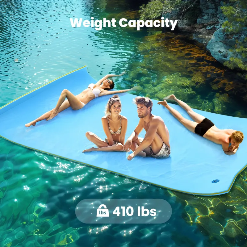 Photo 1 of 13x5ft Floating Water Pad Mat, Myfurnideal 3-Layer Lily Pad for Water Recreation and Relaxing,Tear-Resistant XPE Foam Floating Pad for Beach,Lake,Pool