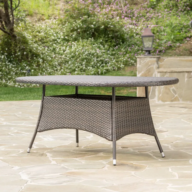 Photo 1 of ***TABLE MAY VARY IN LOOK***Corsica Brown Oval Outdoor Dining Table