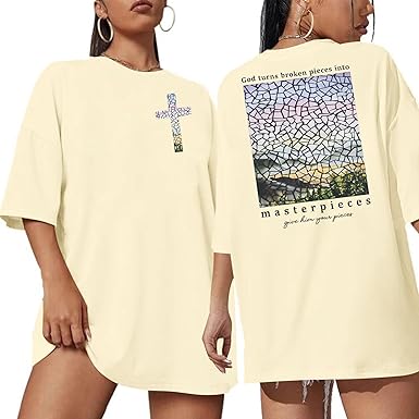 Photo 1 of Christian Shirt Women Bible Verse Inspirational T-Shirt Faith Cross Print Graphic Short Sleeve Tee Tops MEDIUM