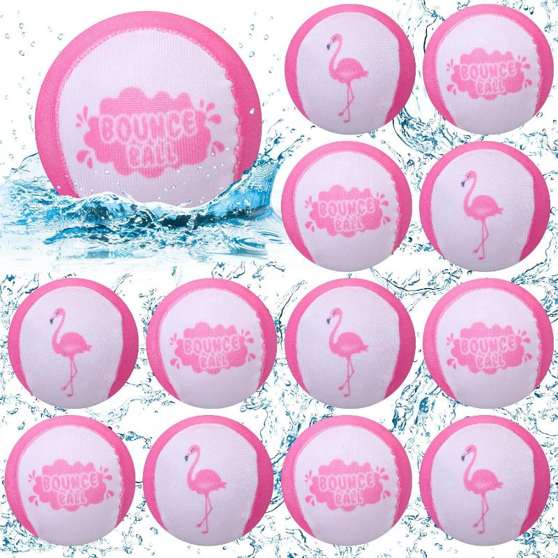 Photo 1 of 12 Pcs Water Skipping Ball Bulk Water Bouncing Ball Beach Balls 2.17 Inch TPR Water Skip Balls Swimming Pool Balls Beach Toys for Pool Lake Summer Parties Water Games