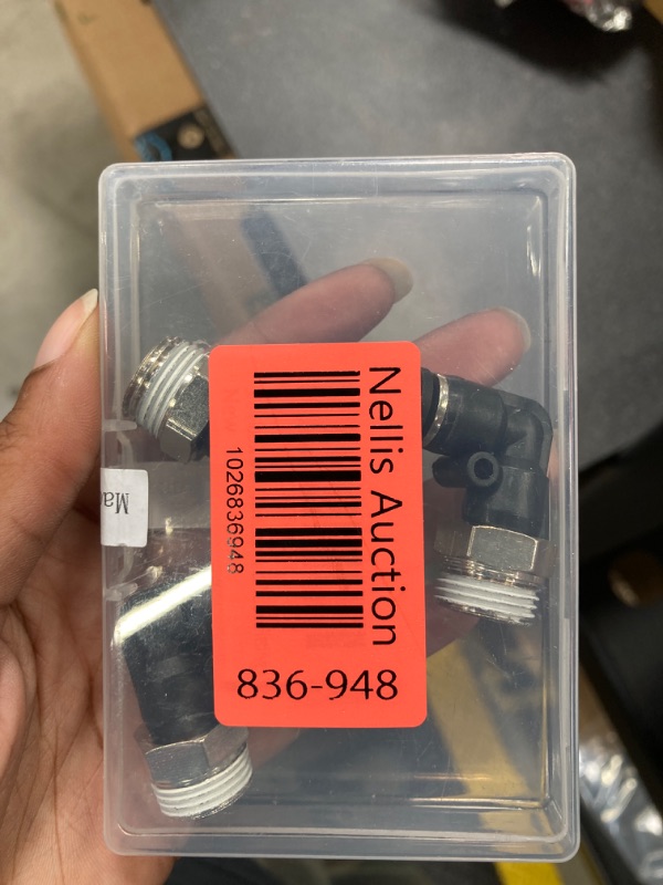 Photo 3 of 3/8 Elbow Male Airlines Push Fittings RLECS 3PCS 3/8Inch 90 Degree 36mm Black Air Fittings, PL 1/4" Tubing OD 3/8" NPT Thread Male Pneumatic Push In Quick Connect Tube Fittings