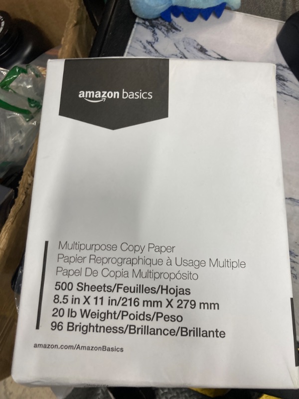 Photo 2 of Amazon Basics Multipurpose Copy Printer Paper, 20 Pound, White, 96 Brightness, 8.5 x 11 Inch, 1 Ream , 500 Sheets Total 1 Ream | 500 Sheets