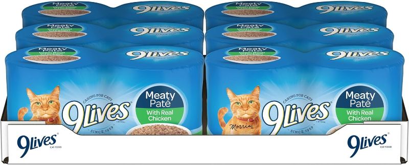 Photo 1 of 9Lives Meaty Paté With Real Chicken Wet Cat Food, 5.5 Ounce (Pack of 24)