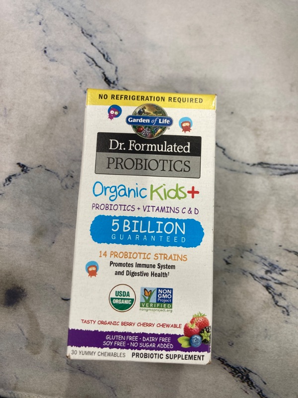 Photo 2 of Garden of Life Dr. Formulated Probiotics Organic Kids Berry Cherry Shelf Stable 30 Chewable Tablet