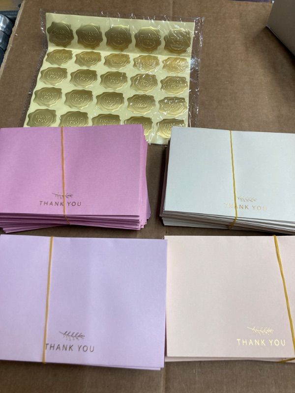 Photo 1 of Tenceur 200 Pack Blank Wedding Thank You Envelopes and 200 Stickers Bulk 4x6 Inch Greeting Gratitude Envelopes Mr. and Mrs. Gold Foil Pressed for Baby Shower Bridal Invitation(Dusty Pink)
