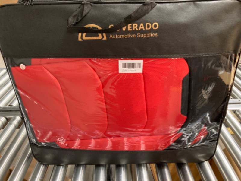 Photo 1 of Coverado Front Seat Covers, 2 Pieces Waterproof Seat Covers for Cars, Breathable Faux Leather Car Seat Cushion, Driver Seat Cover with Lumbar Support, Car Seat Protectors Fit for Most Vehicles, Red Red FrontPair