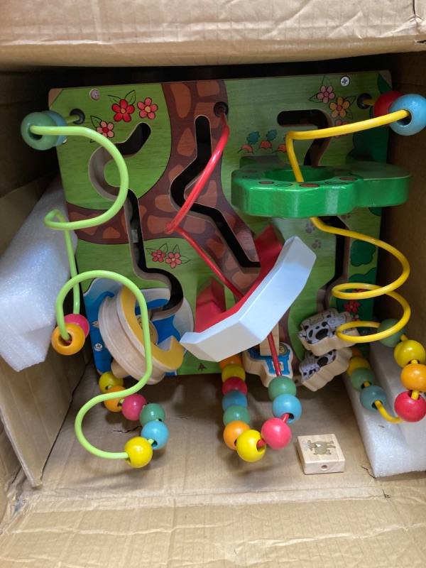 Photo 2 of Battat - Wooden Activity Cube - Discover Farm Animals Activity Center for Kids 1