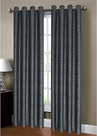 Photo 1 of allen + roth 84-in Navy Blackout Thermal Lined Back Tab Single Curtain Panel
