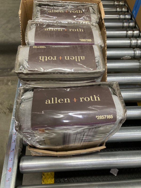 Photo 1 of allen + roth 84-in Grey Light Filtering Grommet Single Curtain Panel BUNDLE PACK OF 4