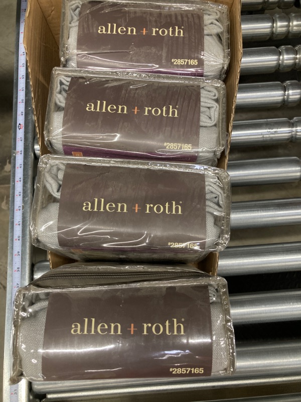 Photo 3 of allen + roth 84-in Grey Light Filtering Grommet Single Curtain Panel BUNDLE PACK OF 4