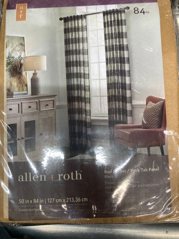 Photo 2 of allen + roth 84-in Black Light Filtering Back Tab Single Curtain Panel Bundle Of 4