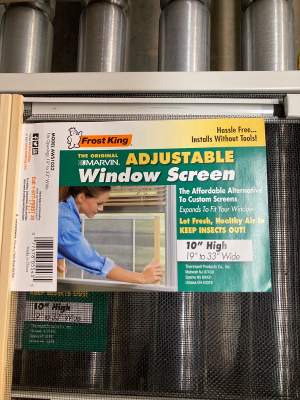 Photo 3 of Frost King AWS1033SP WB Marvin Adjustable Window Screen, Natural (2 PACK)