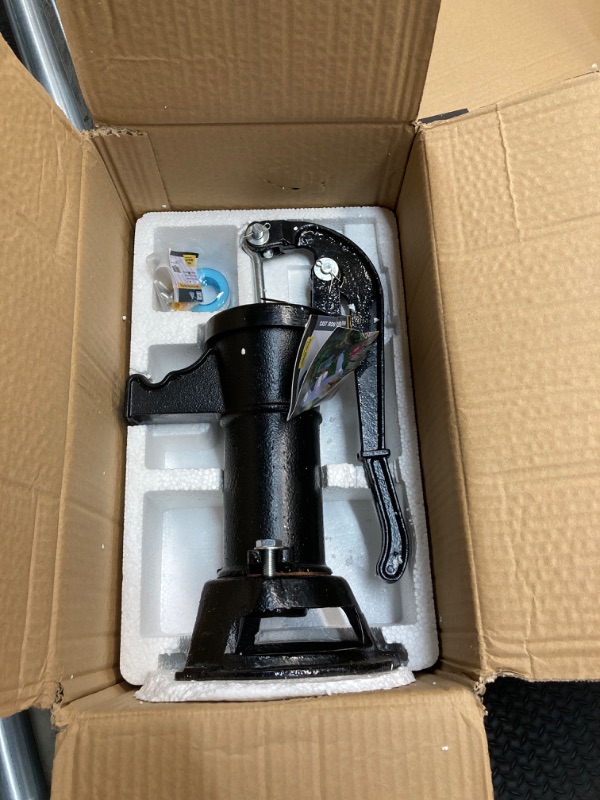 Photo 1 of 6699 Durable Cast Iron Pitcher Pump Antique Manual Hand Shake Suction Well Pump Water Transfer Pump 25ft Maximum Lift Easy Installation for Outdoor Garden Pond Backyards SWP 300 Black