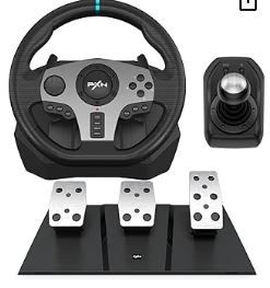 Photo 1 of PXN Racing Wheel - Steering Wheel V9 Driving Wheel 270°/ 900° Degree Vibration Gaming Steering Wheel with Shifter and Pedal for PS4,PC,PS3,Xbox Series X|S, Xbox One(V9)